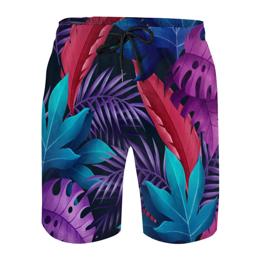 Tropical Leaves 017 Men's Swim Trunks No.KJILLV