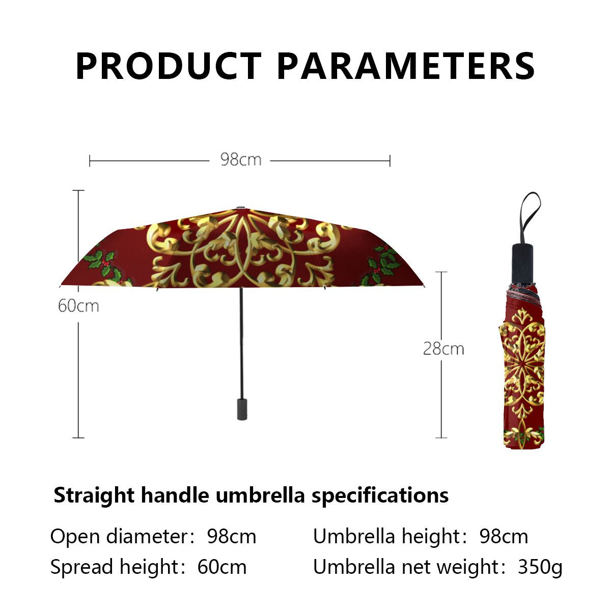 Elegant Festive Christmas Umbrella No.LDSUR6
