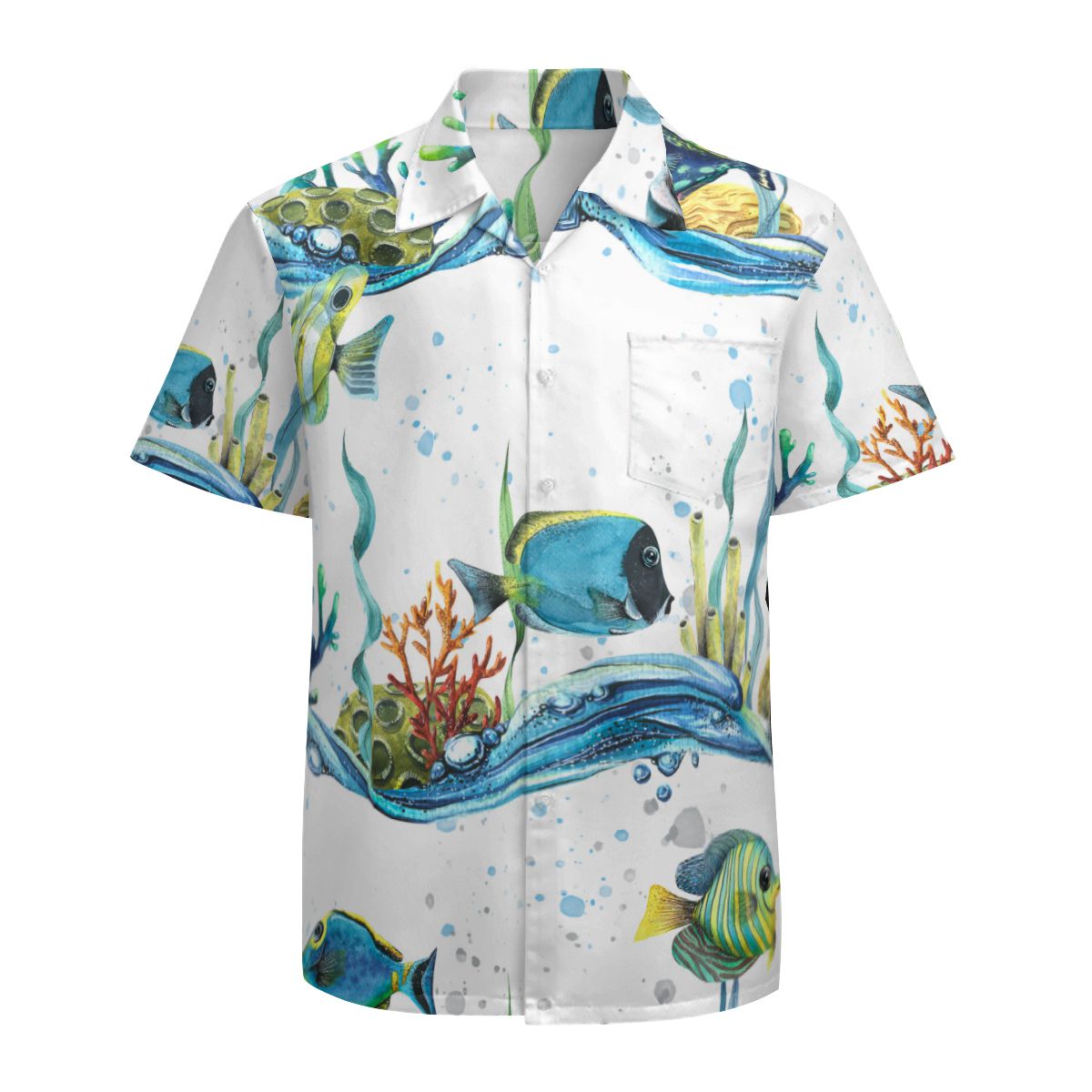 Tropical Fish  With Waves Hawaiian Shirts No.LP96PE