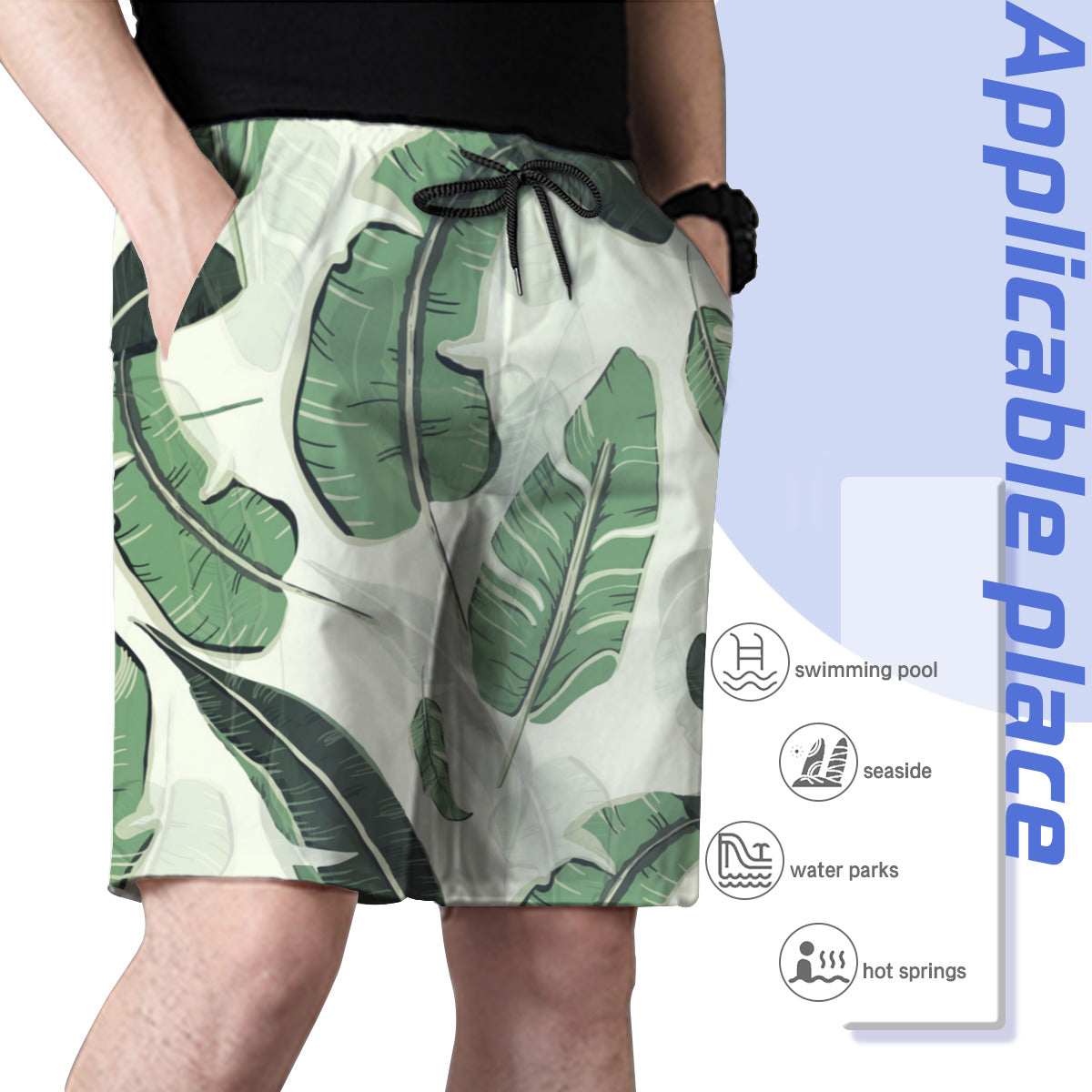 Tropical Leaves 009 Men's Swim Trunks No.LRTEGU