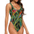 Dark Cactus Party Graphic One-Piece Swimsuit for Women No.LTSCXO