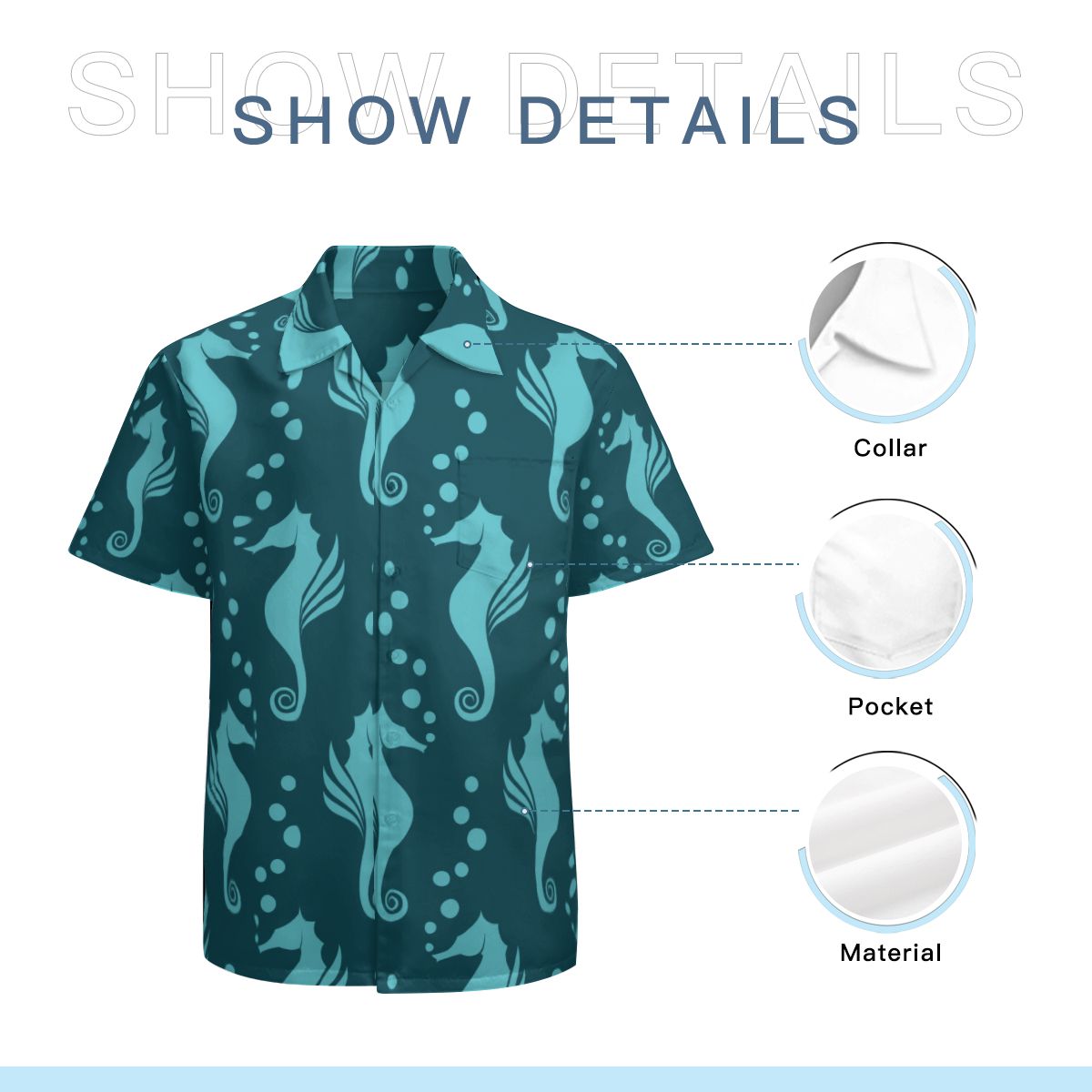 Sea Horse Hawaiian Shirts No.MLR8Z6