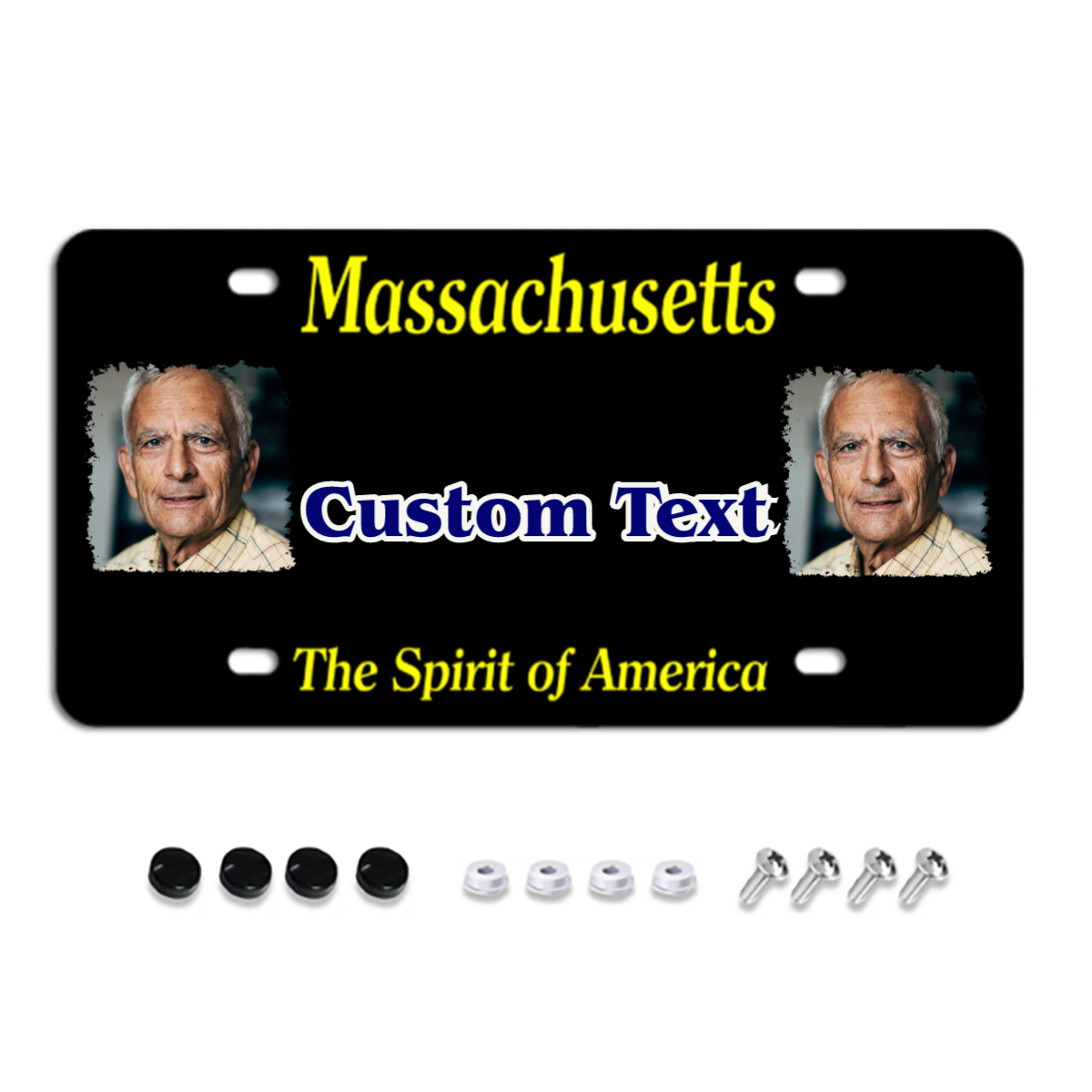 Massachusetts Custom License Plates, Personalized Photo & Text & Background