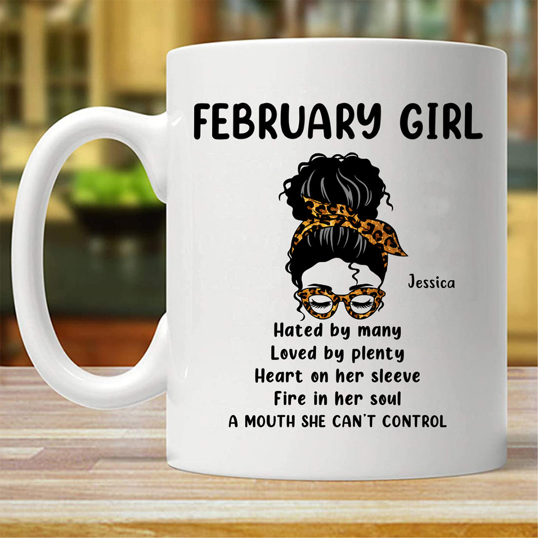 Messy Bun Girl Birthday Gift For Birthday Month Personalized Mug (Double-sided Printing)