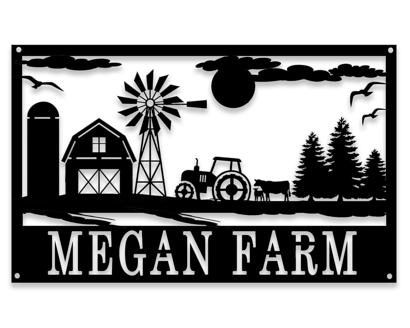Metal Barn Sign - Custom Farm Metal Sign - Family Name Sign - Barn Metal Monogram