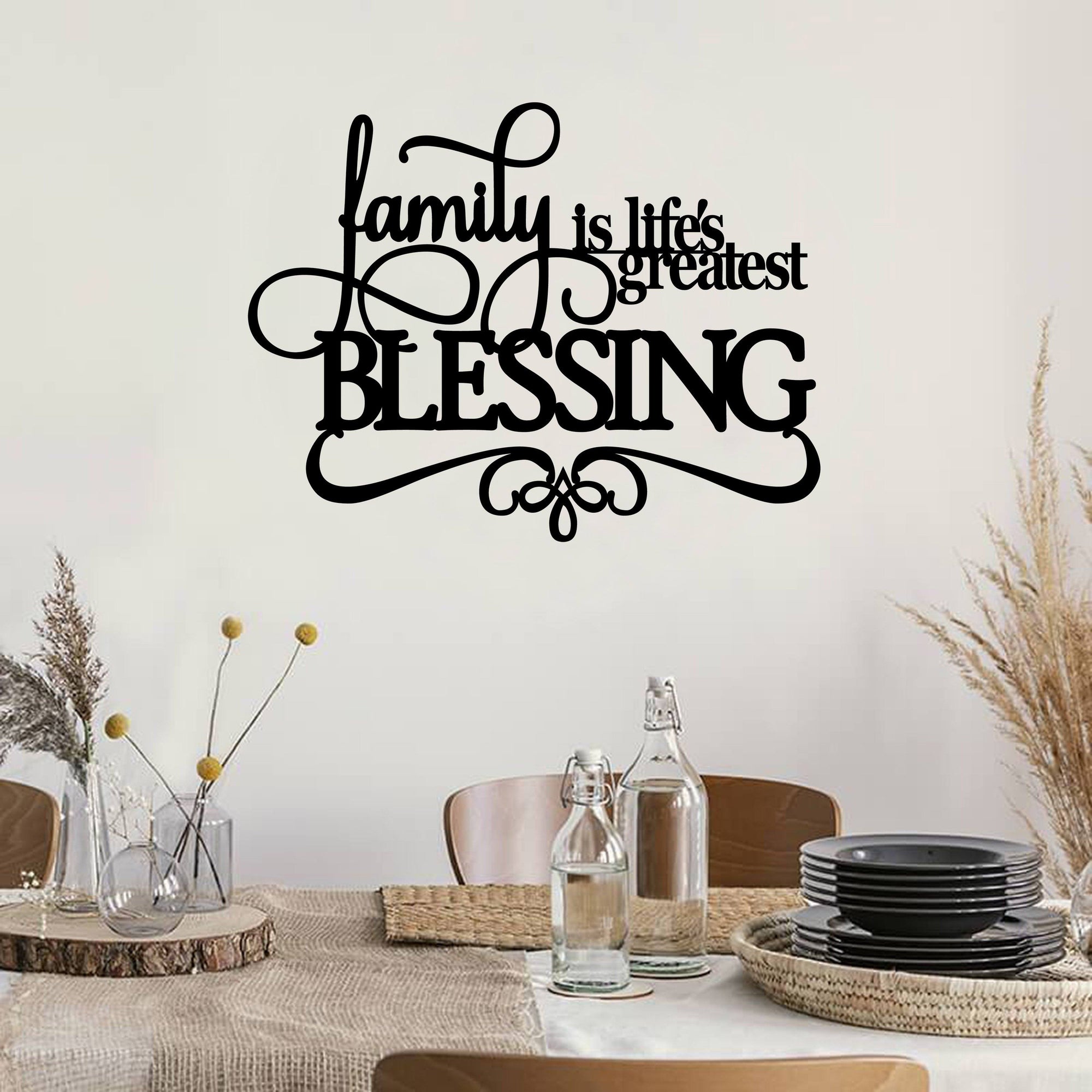 Metal wall art Family Quote