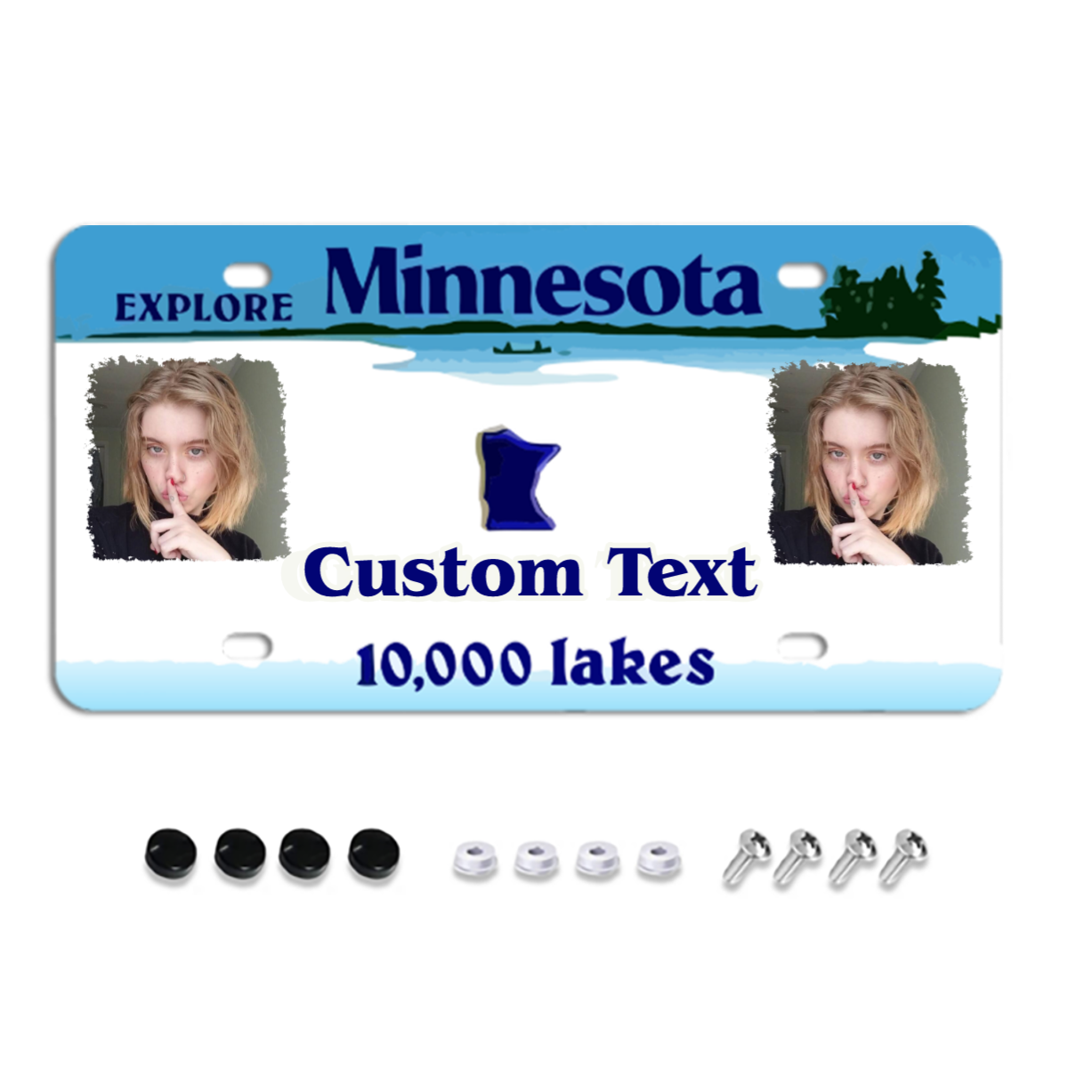 Minnesota Custom License Plates, Personalized Photo & Text & Background