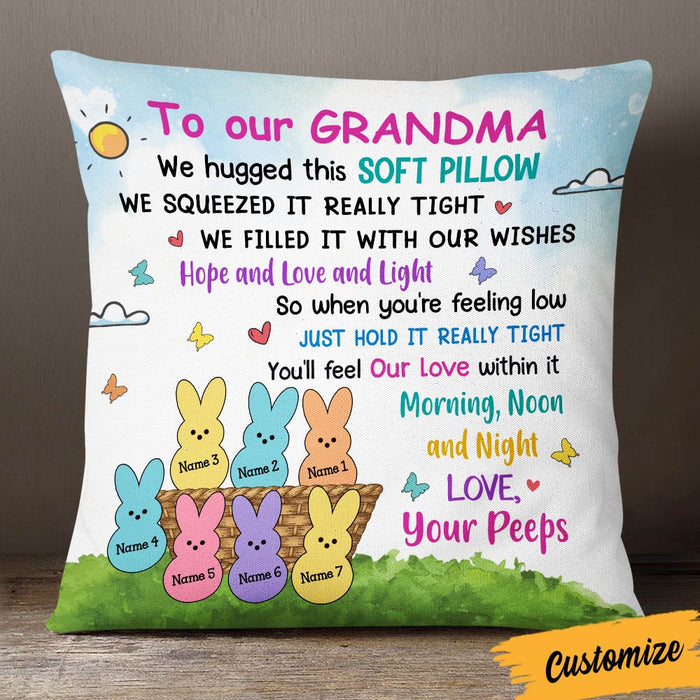 Personalized Easter Mom Grandma Peeps Pillow