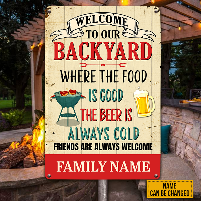 Personalized Outdoor Decor Backyard Metal Sign