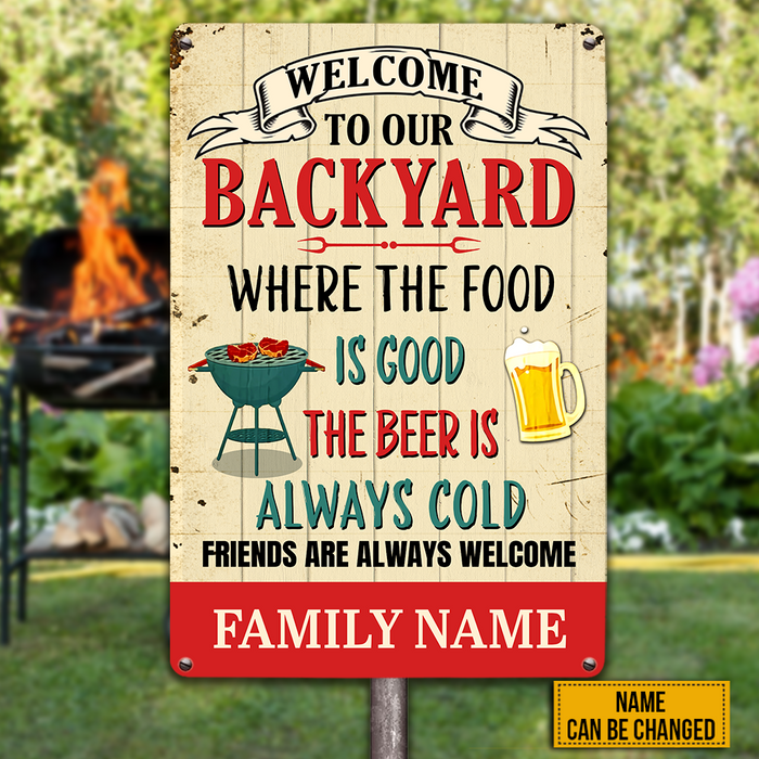 Personalized Outdoor Decor Backyard Metal Sign