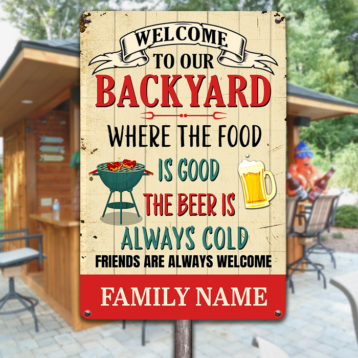 Personalized Outdoor Decor Backyard Metal Sign