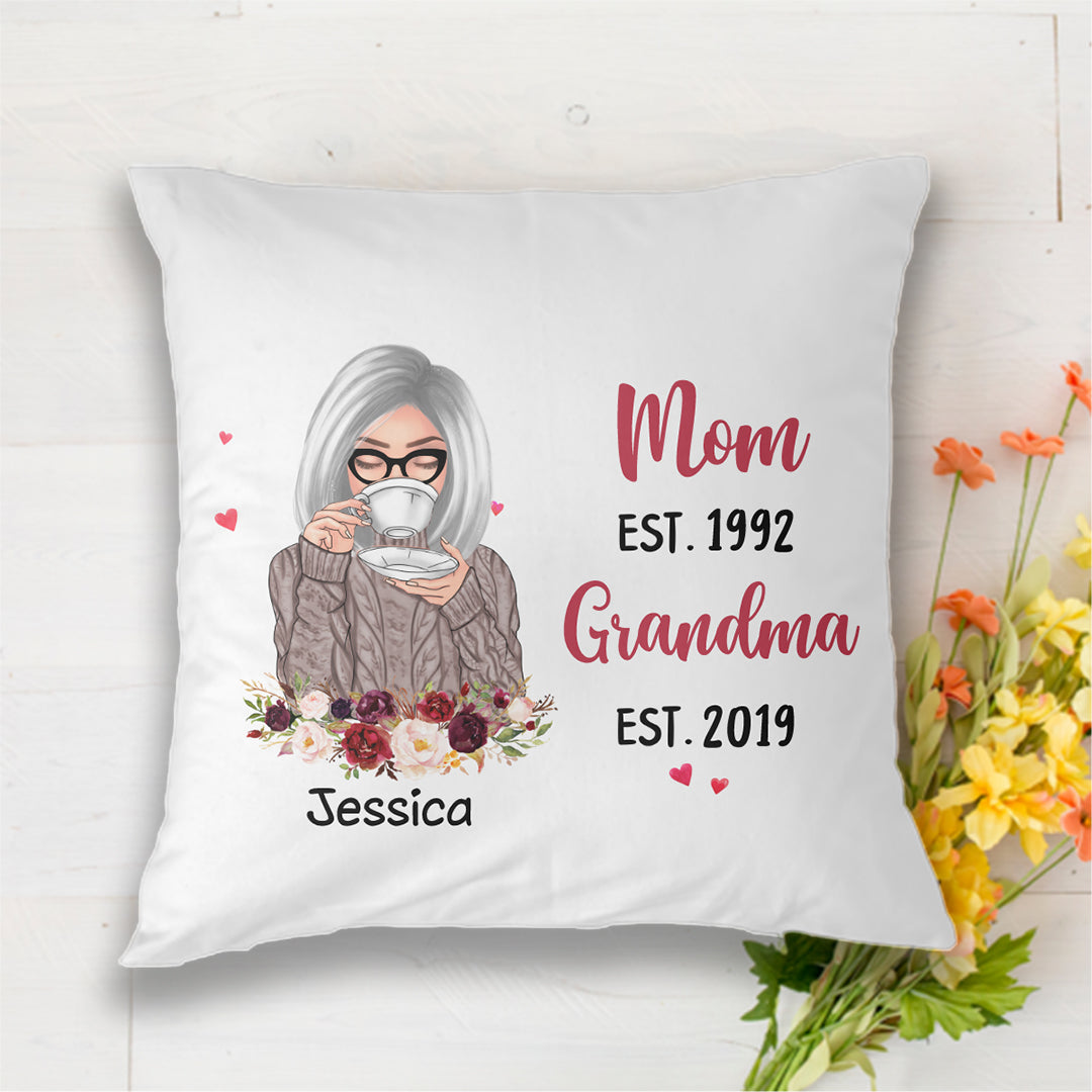 Mom Grandma Est Beautiful Woman Personalized Pillow