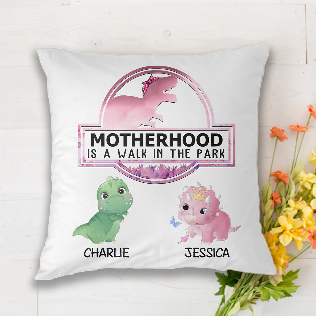 Motherhood Mamasaurus Cute Little Dinosaur Personalized Pillow