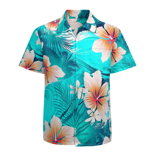 Hibiscus Flowers At The Beach Graphic Hawaiian Shirts No.NAIDRP