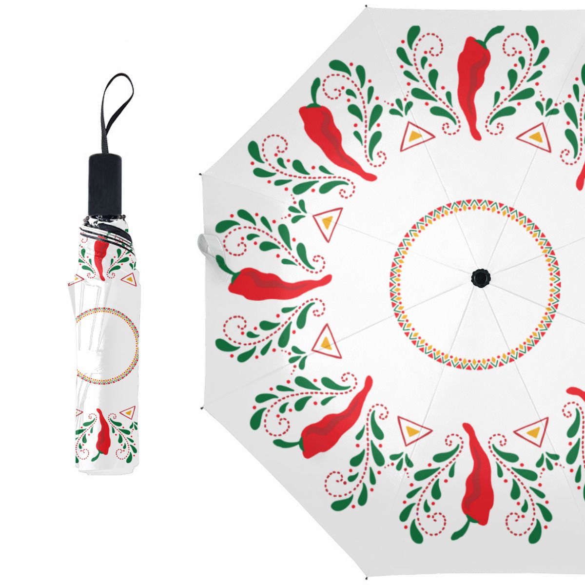 Feliz Navidad Red Chile Pepper Brushed Polyester Umbrella No.NB4LSH