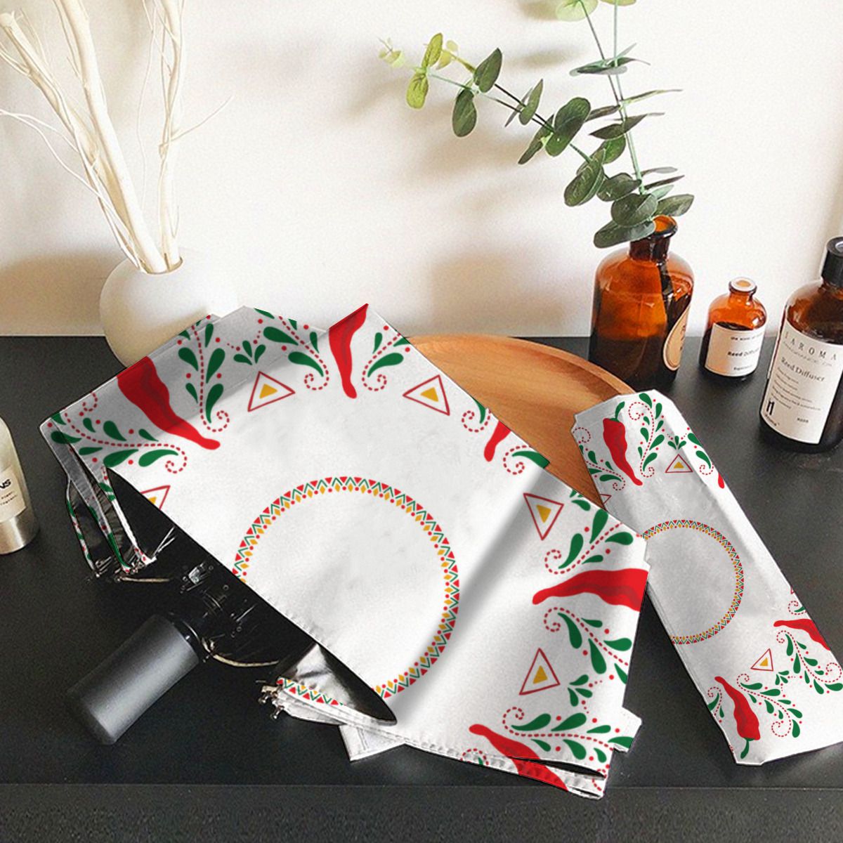 Feliz Navidad Red Chile Pepper Brushed Polyester Umbrella No.NB4LSH