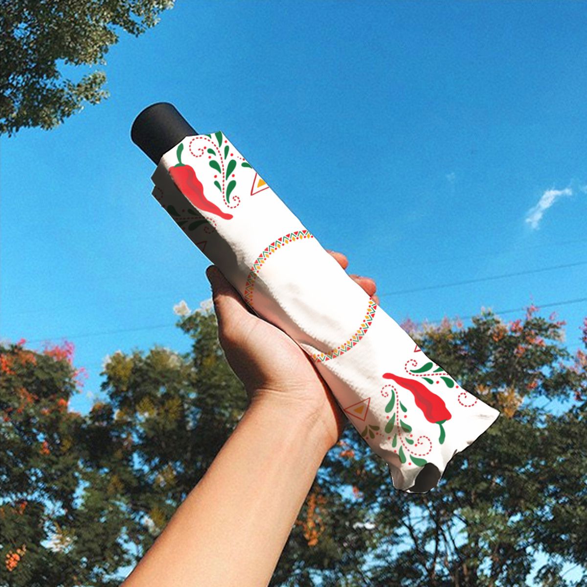 Feliz Navidad Red Chile Pepper Brushed Polyester Umbrella No.NB4LSH