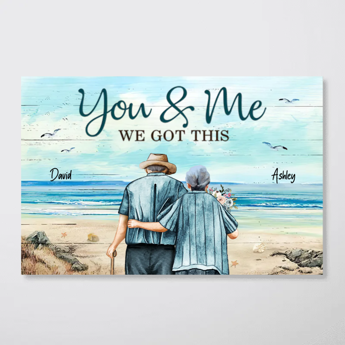 Family Old Couple Beach Landscape You & Me We Got This Personalized Ho -  YeCustom