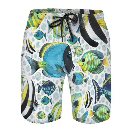 Colorful Bright Tropical Fish Men's Swim Trunks No.NK2J78