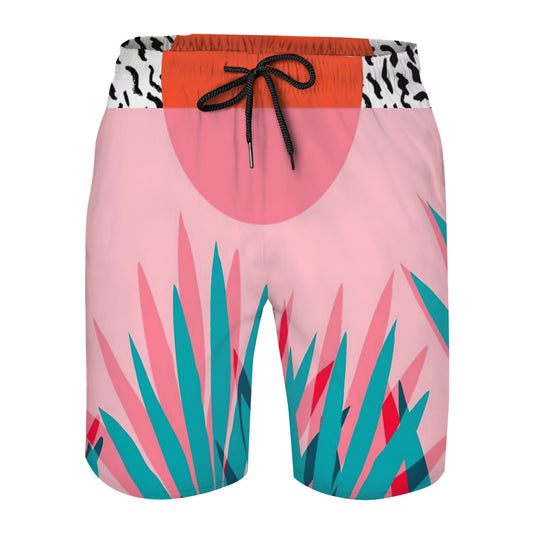 Whoa - Palm Sunrise Southwest California Palm Beach Sun City Los Angeles Hawaii Palm Springs Resort Decor Graphic Men's Swim Trunks No.NLS95O