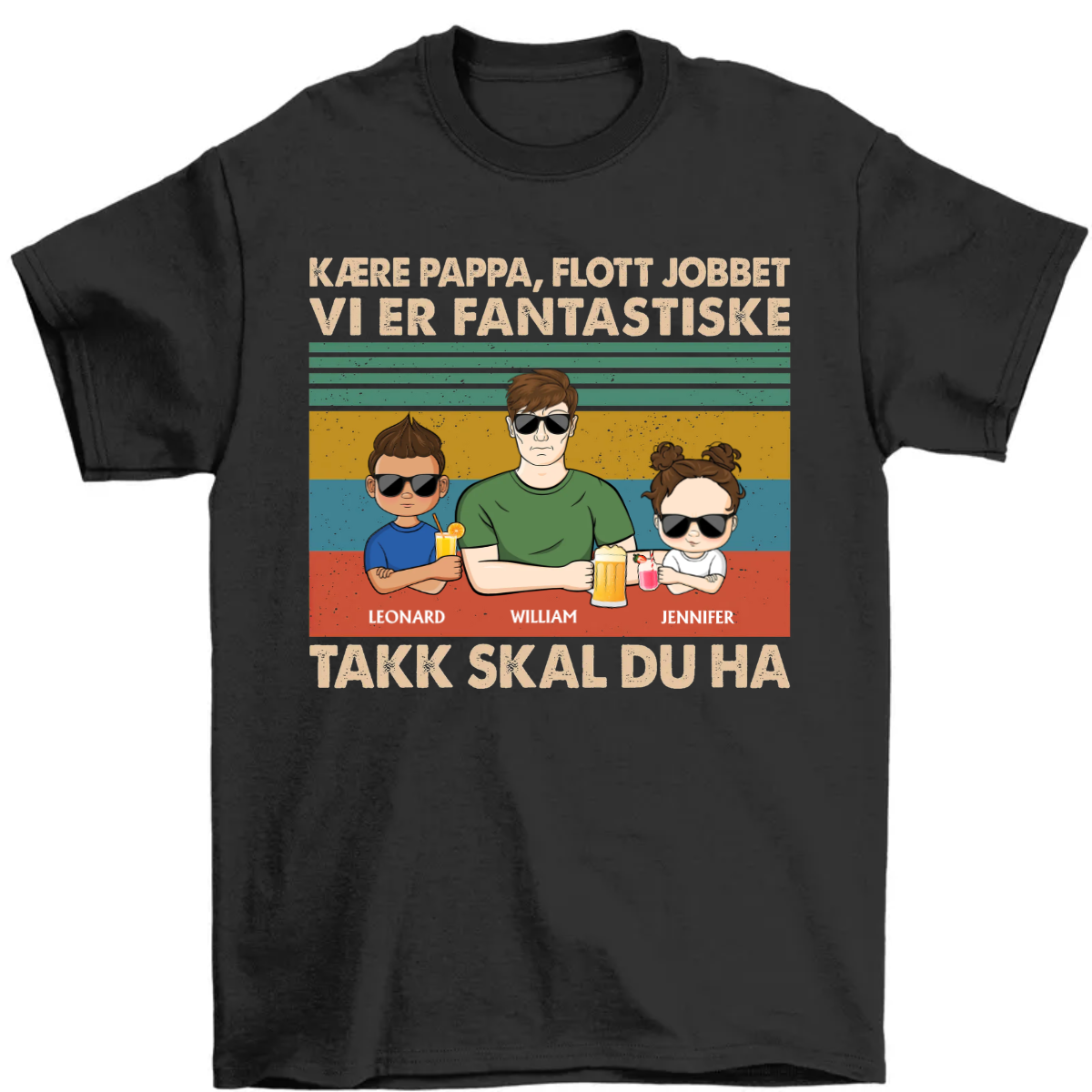 Dear Dad Great Job We're Awesome Thank You Young - Norwegian Father Gift - Personalized Custom T Shirt