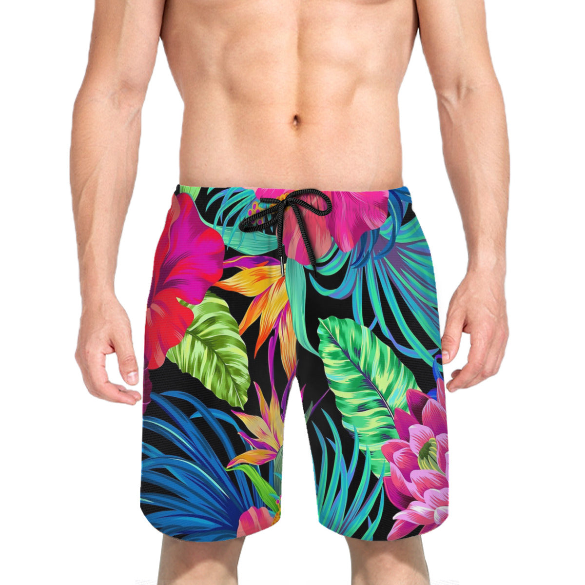 Drive You Mad Hibiscus Pattern Graphic Men's Swim Trunks No.NREPUK