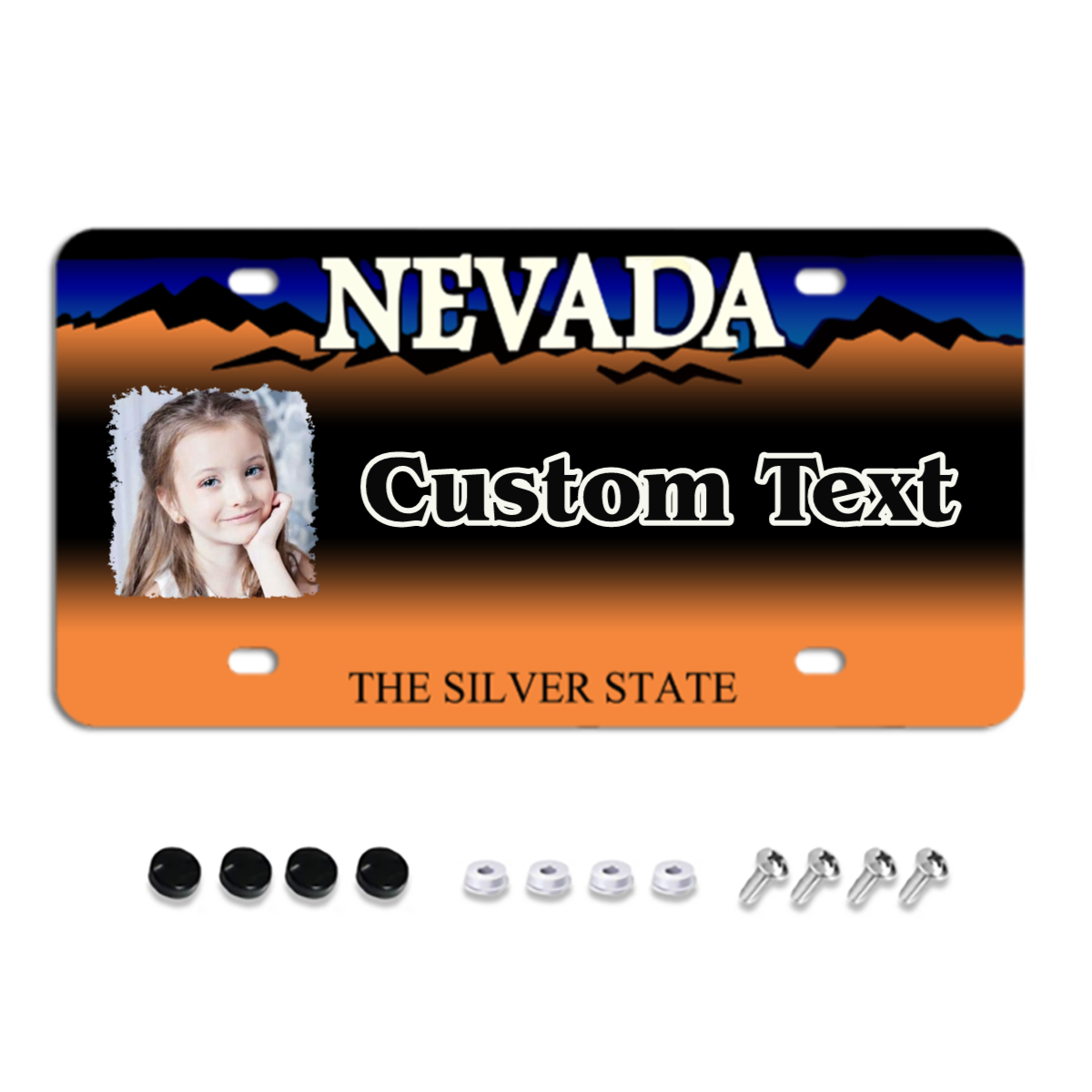 Nevada Custom License Plates, Personalized Photo & Text & Background