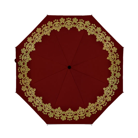 Gold Frame Luxury On Red Personalized Brushed Polyester Umbrella No.OAMXKP