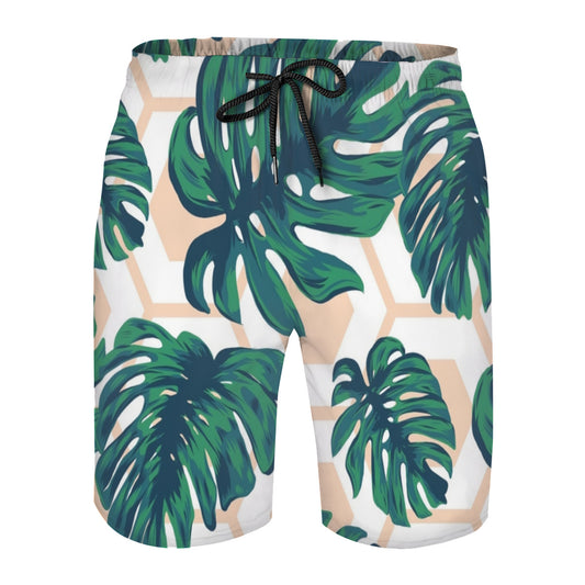 Tropical Leaves 018 Men's Swim Trunks No.OI8PF2