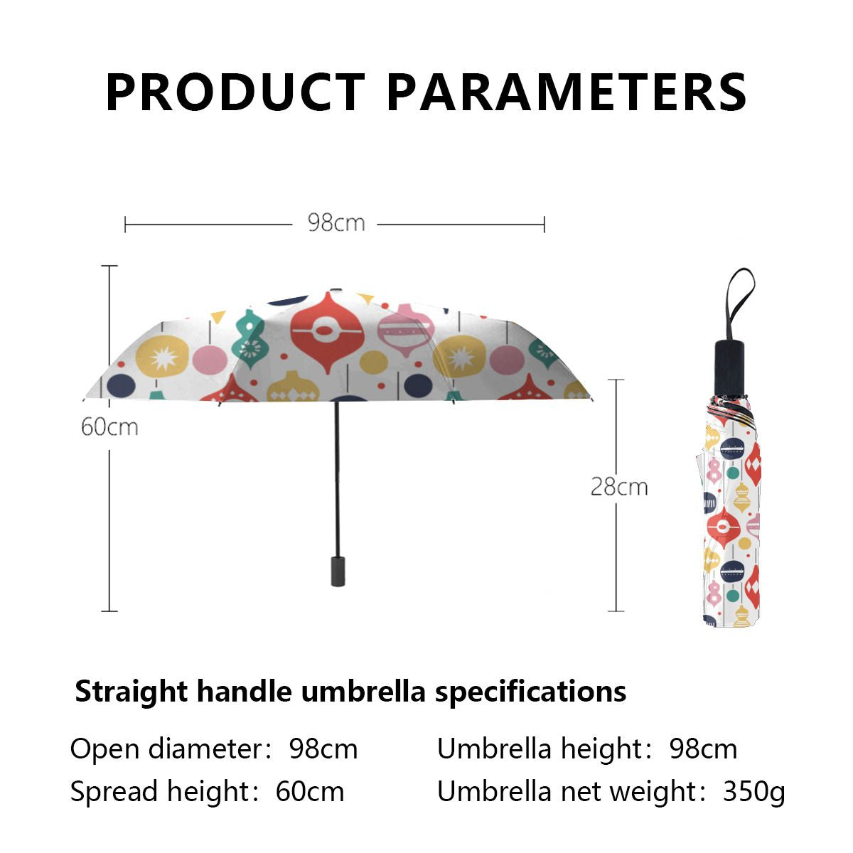 Retro Ornaments Brushed Polyester Umbrella No.OKYE88