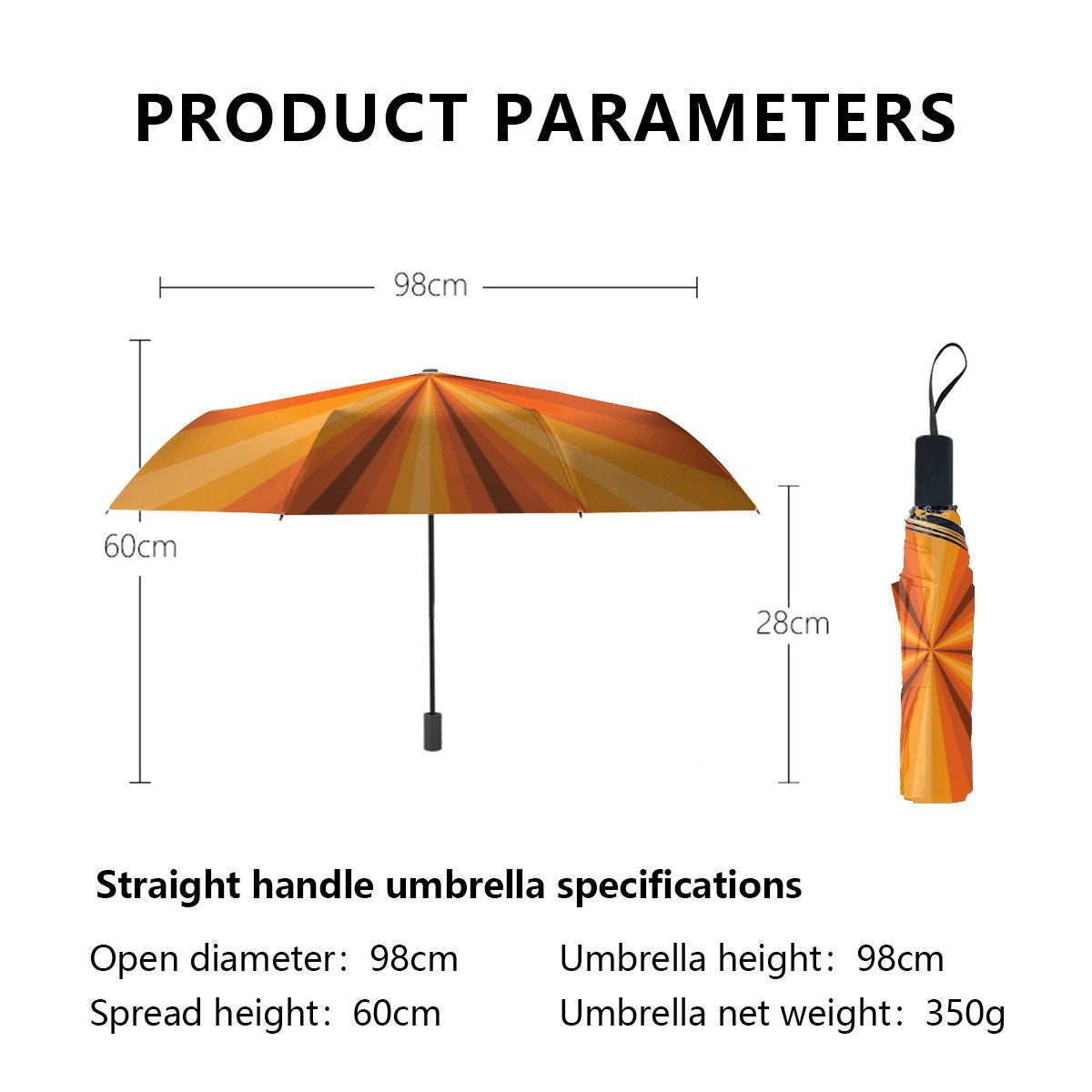 Optical Illusion Orange Umbrella No.OVGH4I