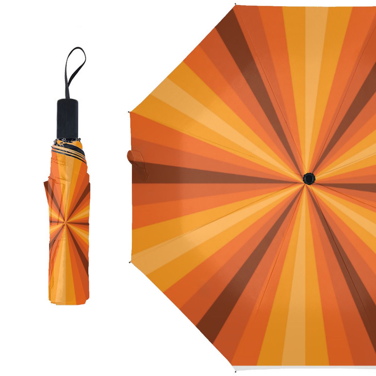 Optical Illusion Orange Umbrella No.OVGH4I