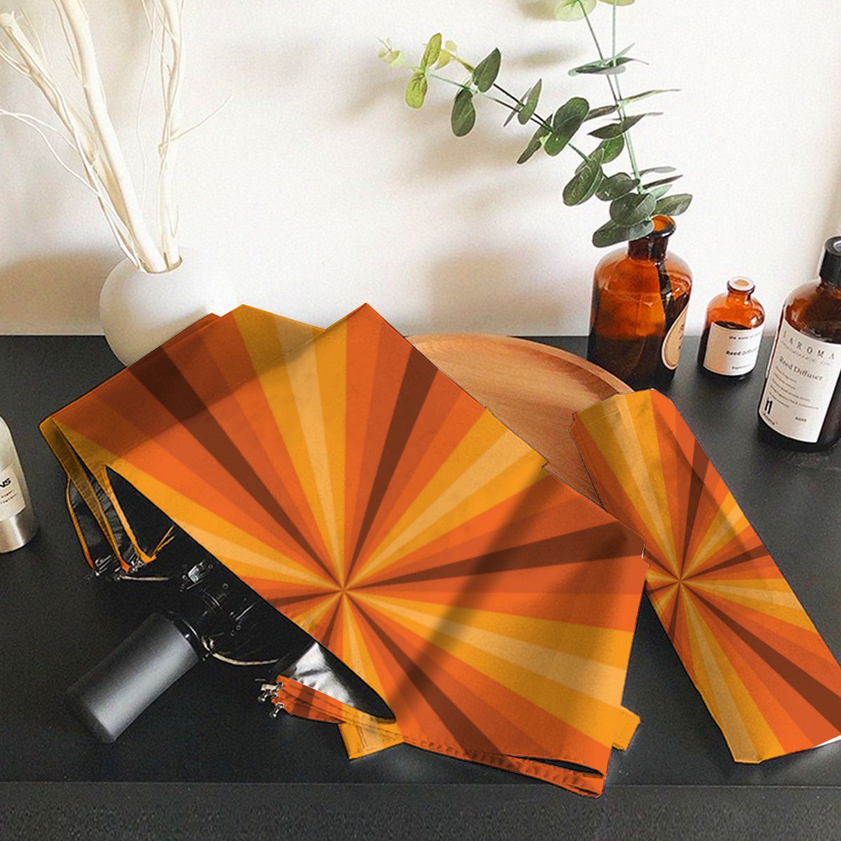 Optical Illusion Orange Umbrella No.OVGH4I