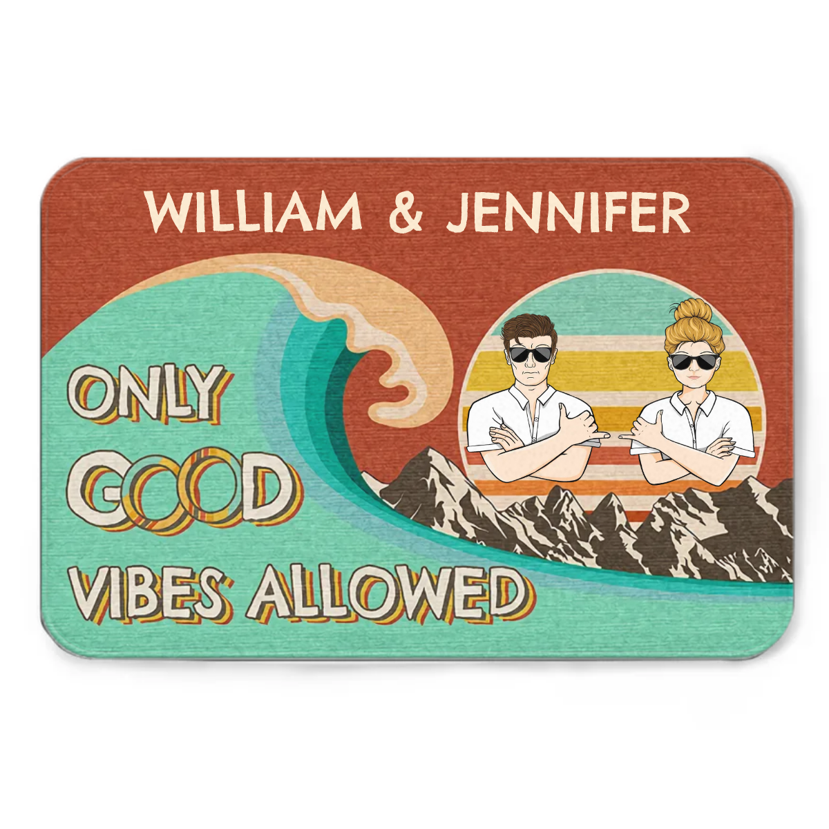 Only Good Vibes Allowed - Gift For Couples - Personalized Custom Doormat