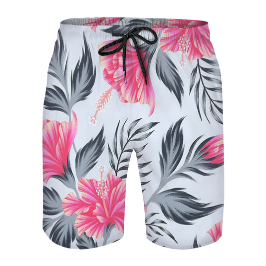 Hibiscus Flowers Pattern 454 Graphic Men's Swim Trunks No.PGK665