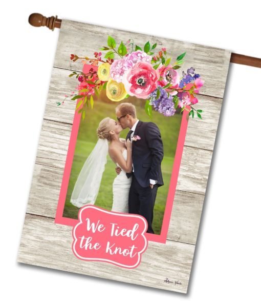 We Tied the Knot Personalized Photo – Wedding Garden & House Flag