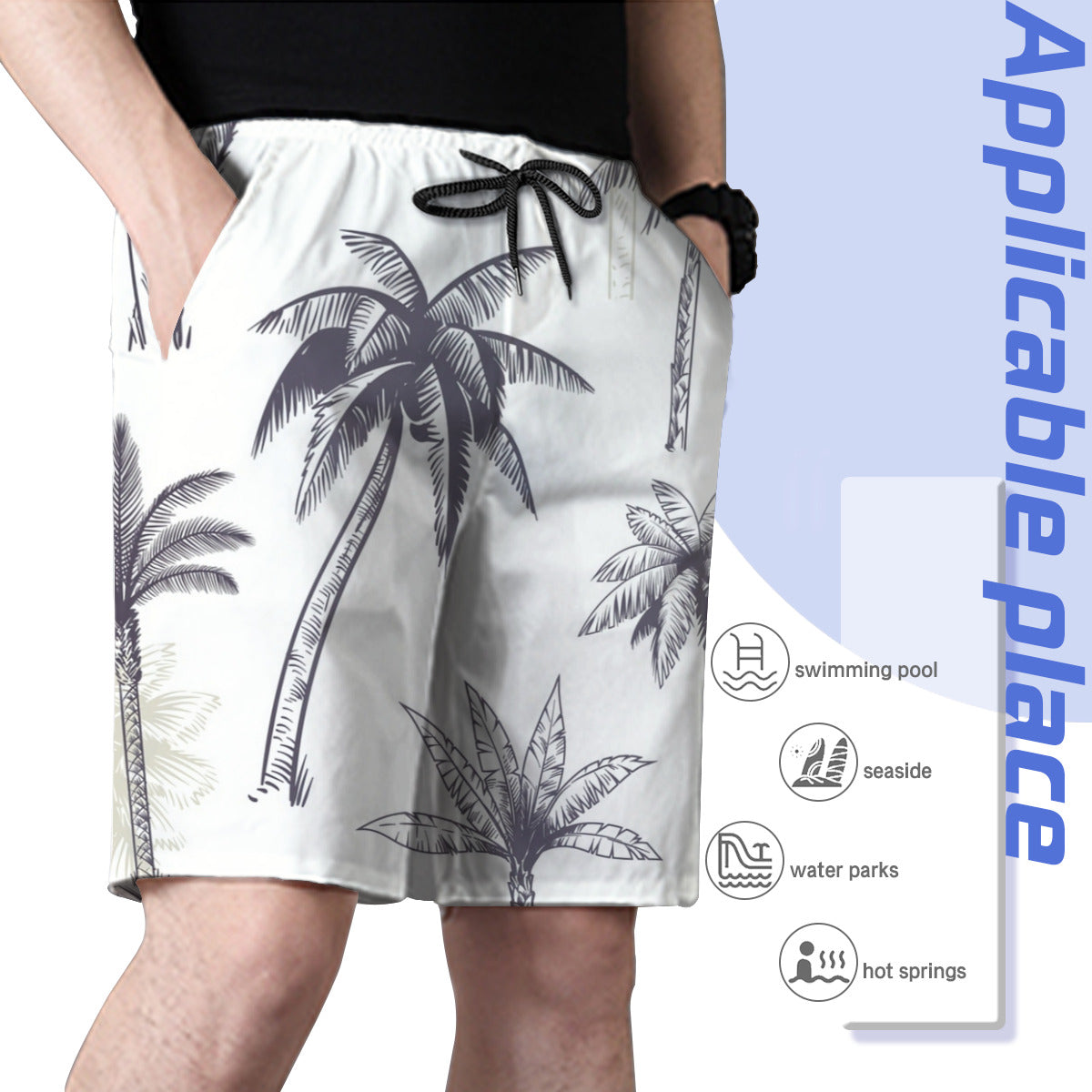 Hawaii Pattern 028 Men's Swim Trunks No.PJ62KF