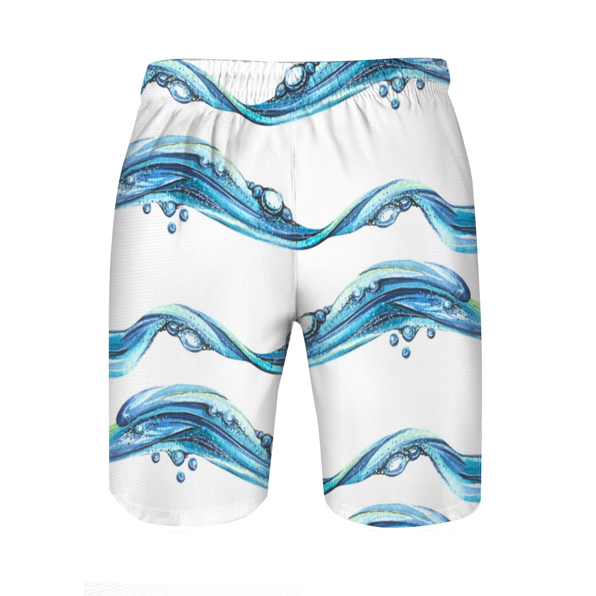 Waves Water Blue Men's Swim Trunks No.PJMC9G