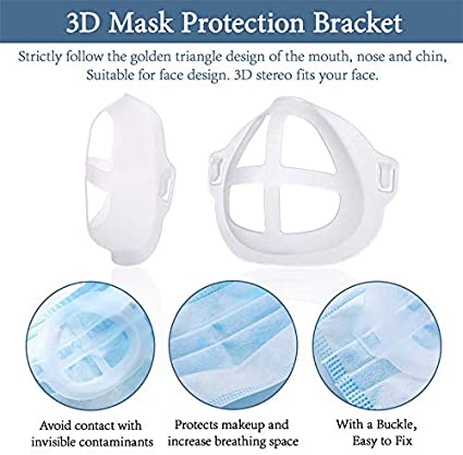 3D Mask Bracket - Mouth and Nose Protection Lipstick Increase Breathing Space Help Breathe Smoothly 5PC