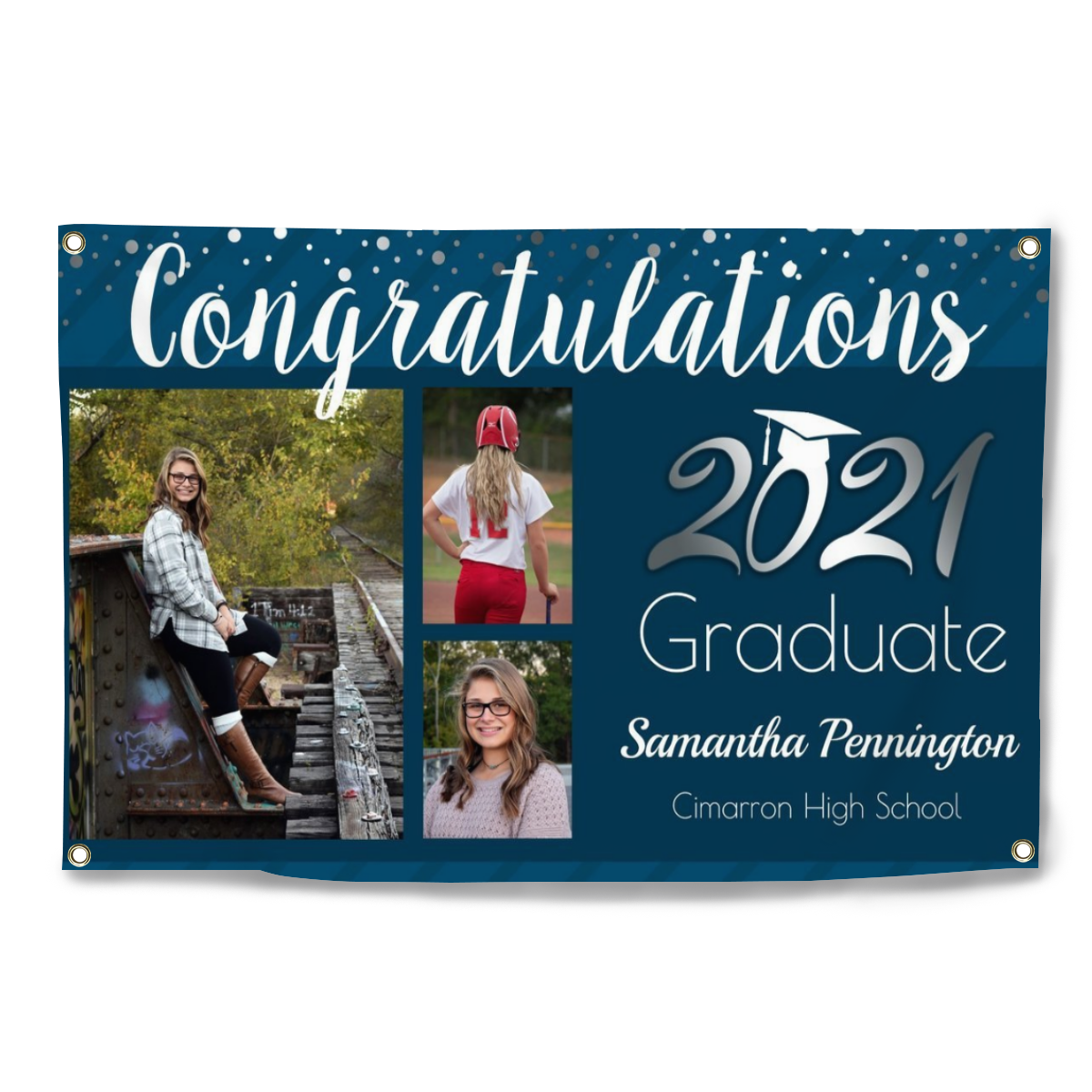 Personalized Name/Photo, Graduation Class of 2022 Photo Collage Banner