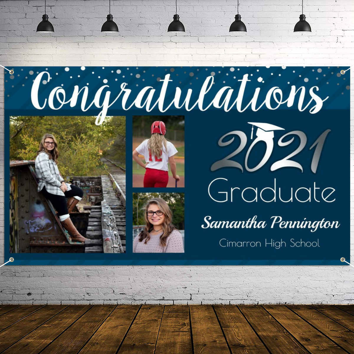 Personalized Name/Photo, Graduation Class of 2022 Photo Collage Banner