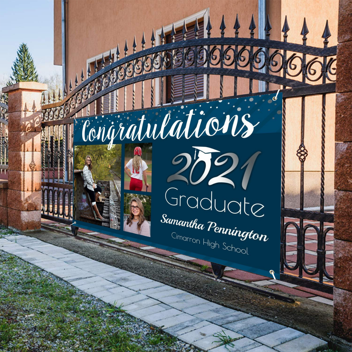 Personalized Name/Photo, Graduation Class of 2022 Photo Collage Banner