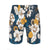 Navy And Gold Peony And Blossom Seamless Pattern Graphic Men's Swim Trunks No.PRULCU