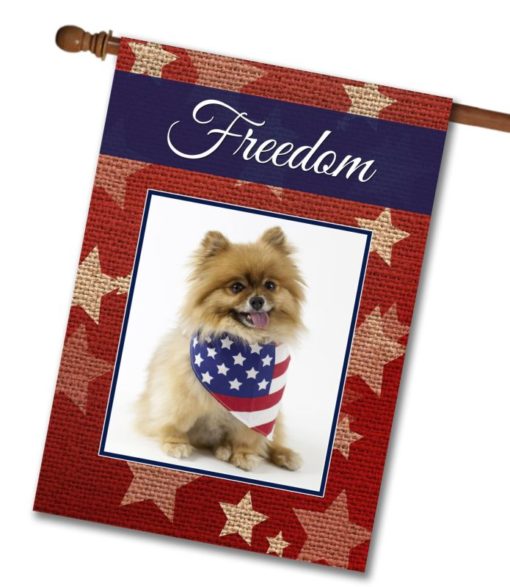 Freedom Stars and Burlap Personalized Photo & Name – Garden Flag & House Flag