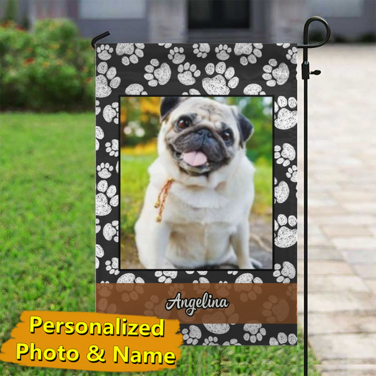 Personalized Chalk Prints I – Personalized Photo & Name – Garden Flag & House Flag