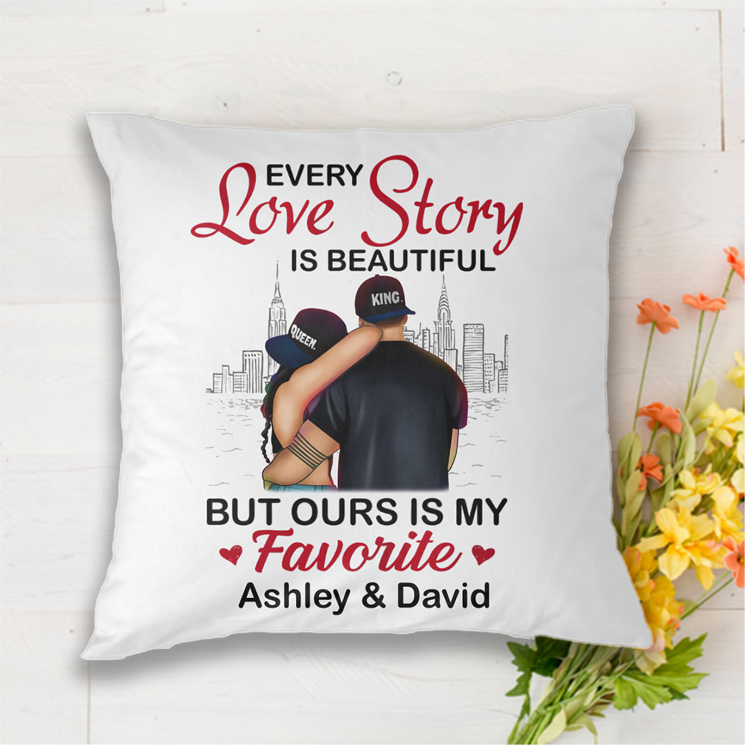 Personalized Couple Love Story Pillow
