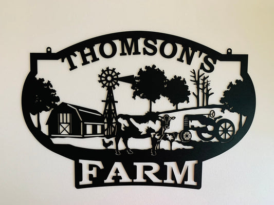 Personalized Farm Name Sign Custom Farm House Metal Wall Art