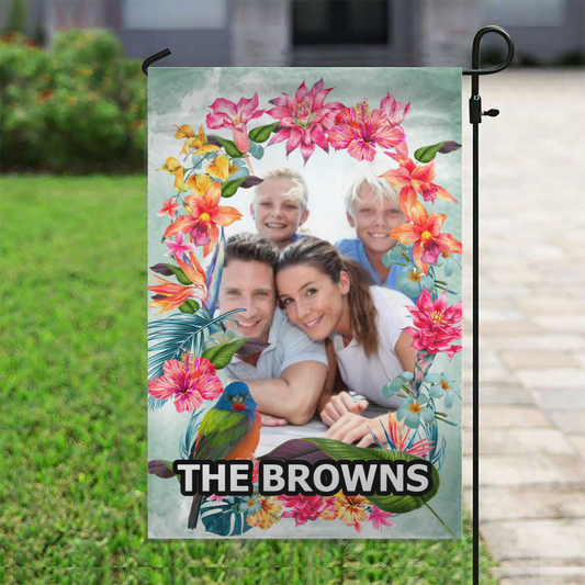 Personalized Island Flowers House Flag & Garden Flag