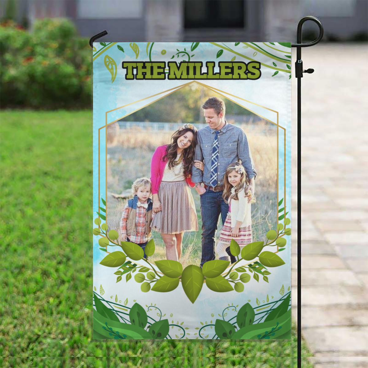 Personalized Rose Greenery House Flag & Garden Flag