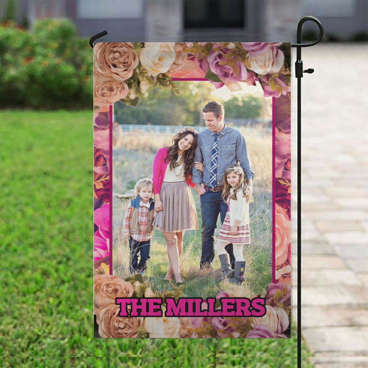 Personalized Rosie Pink House Flag & Garden Flag